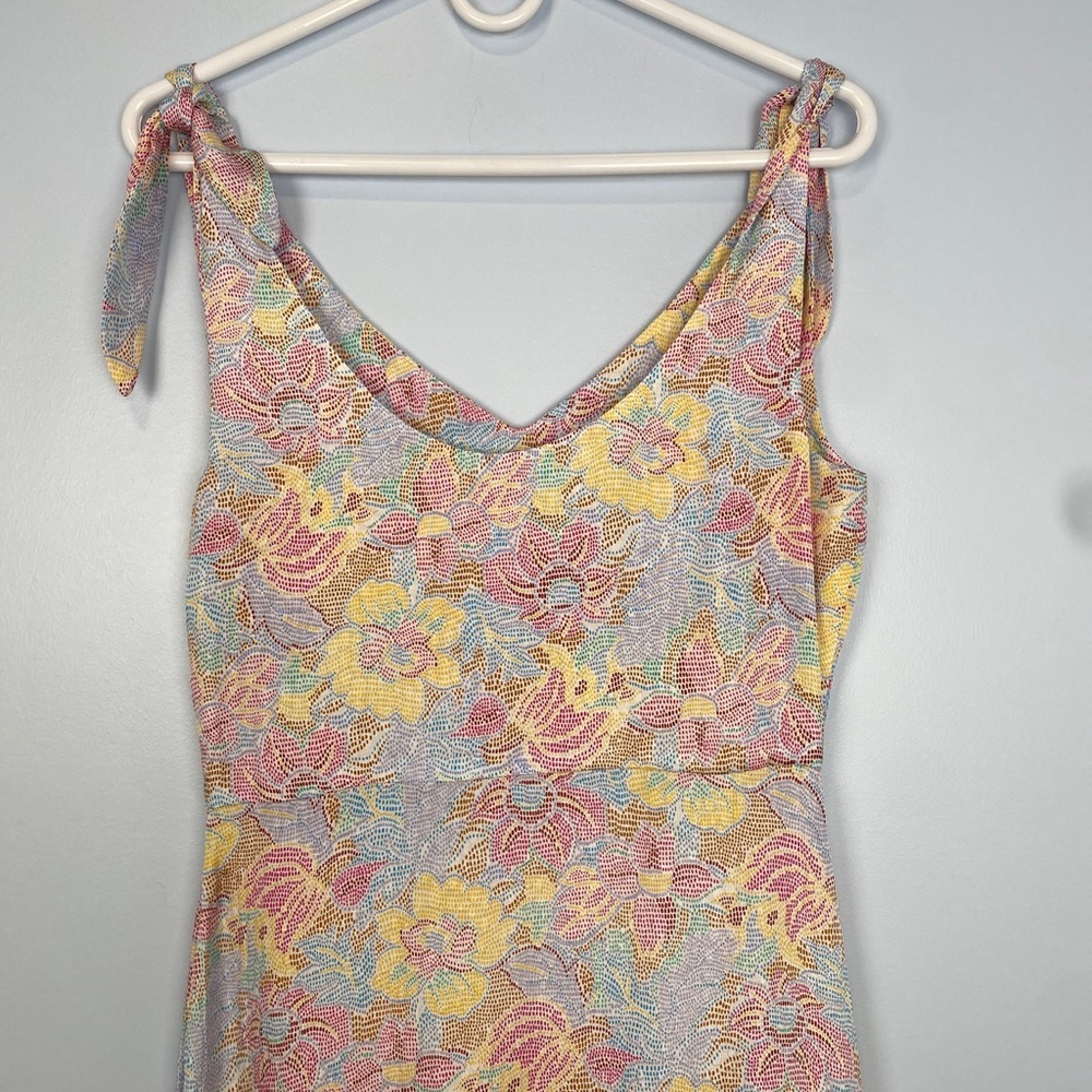 Warm Georgia Silk Floral Jacquard Midi Dress Sz S Small Cocktail Spring Romantic - Picture 10 of 13
